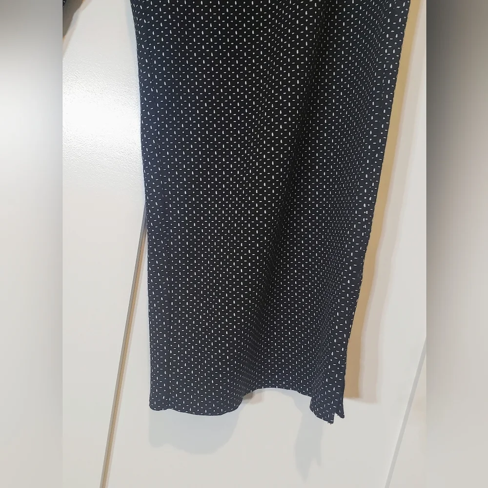 J. Jill Wearever Full Leg Cropped Stretch Pull On Pants Large Black White Rayon